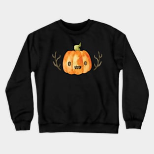 Watercolor Spooky Cute Pumpkin Crewneck Sweatshirt